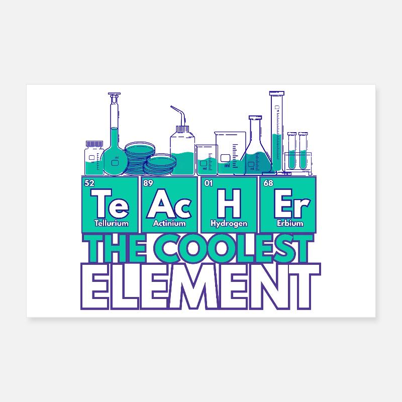 Professeur – L’élément le plus cool | Thème de la chimie Poster 30 x 20 cm