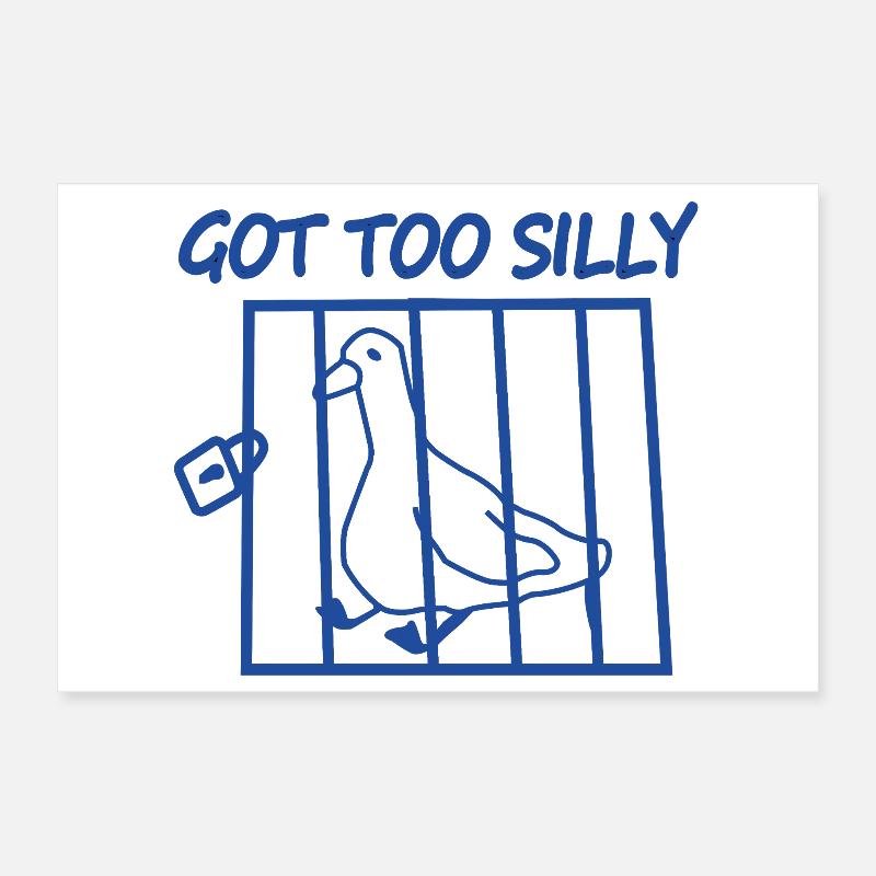 Got Too Silly Bird in a Cage Poster 12" x 8" (30x20 cm)