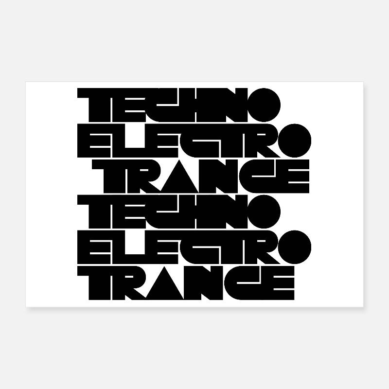 Musique techno électro trance Poster 30 x 20 cm