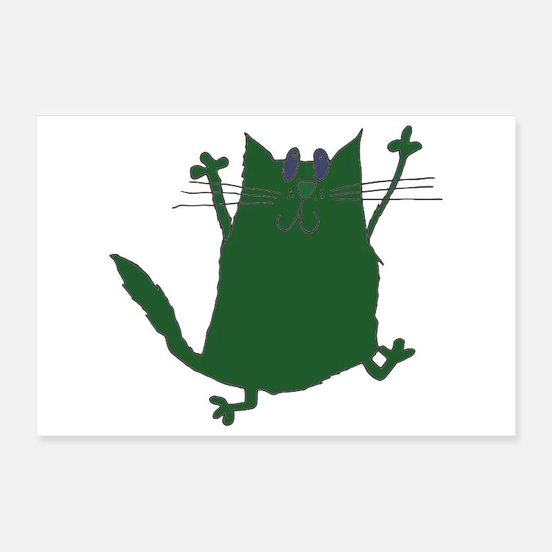 Chat Vert Poster 30 x 20 cm