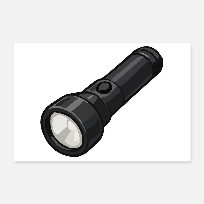 Illustration de lampe torche compacte Poster 30 x 20 cm