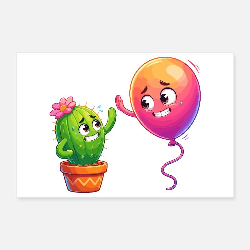 Amitié Ballon Cactus Poster 30 x 20 cm