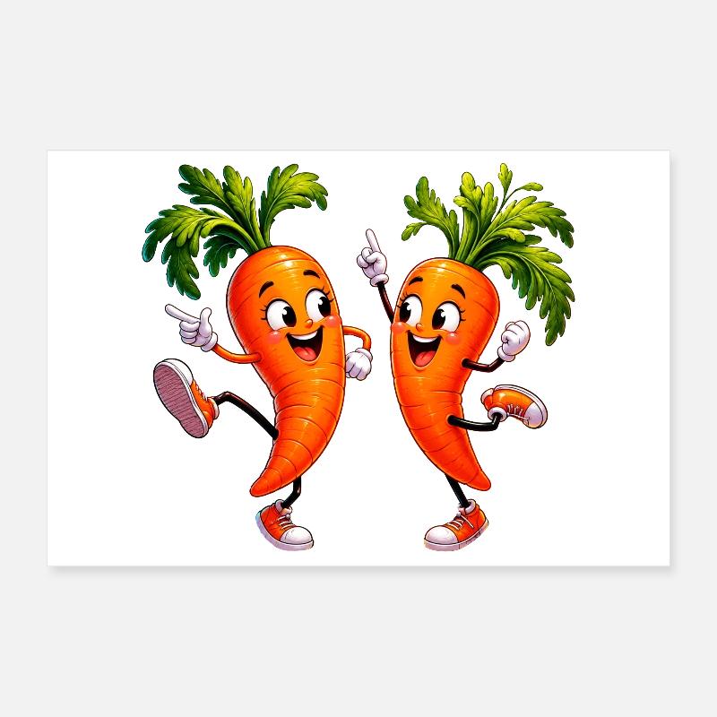 Dancing carrots Poster 12" x 8" (30x20 cm)