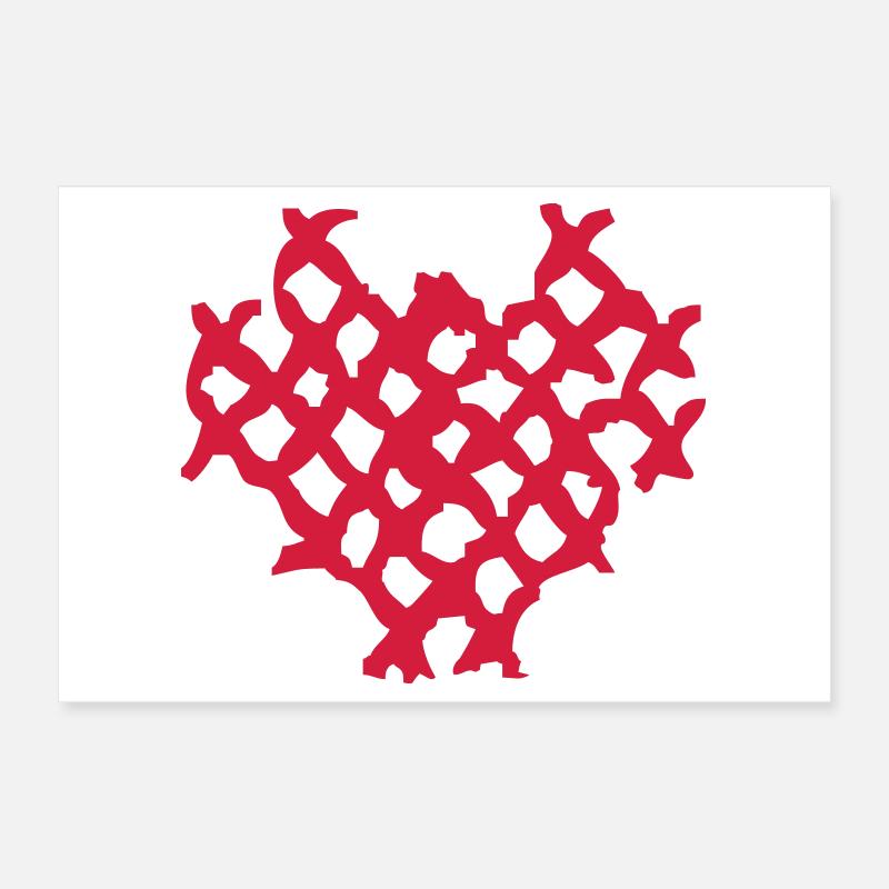 Waffel Herz Poster 30x20 cm