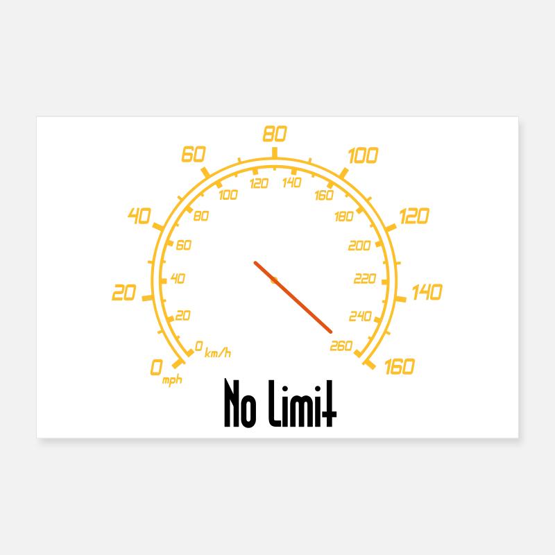 Speedometer, No Limit Poster 12" x 8" (30x20 cm)