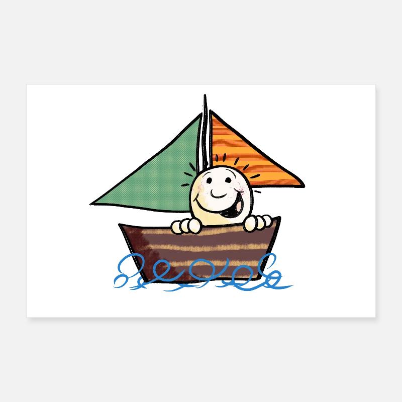 Kind aufm Boot Poster 30x20 cm