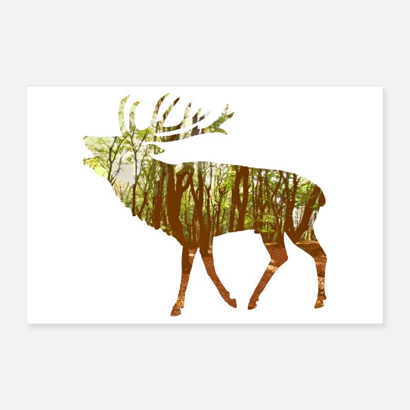 Röhrender Hirsch Poster 30x20 cm