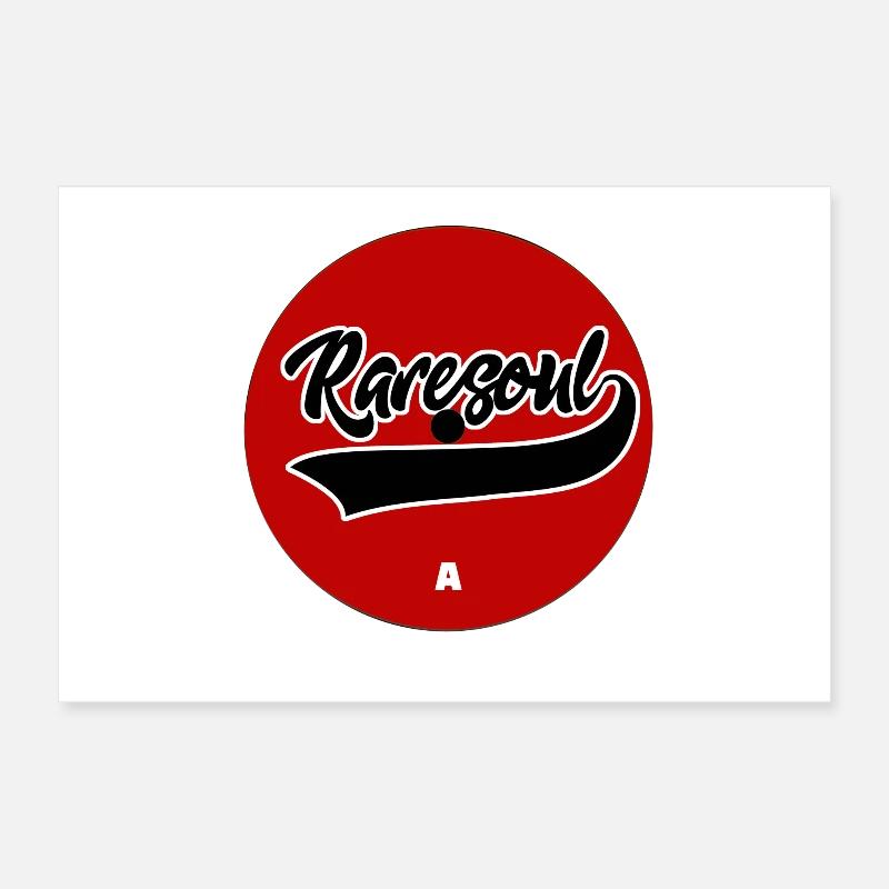 Rare Soul Vinyl Record Label Red Side A Poster 12" x 8" (30x20 cm)