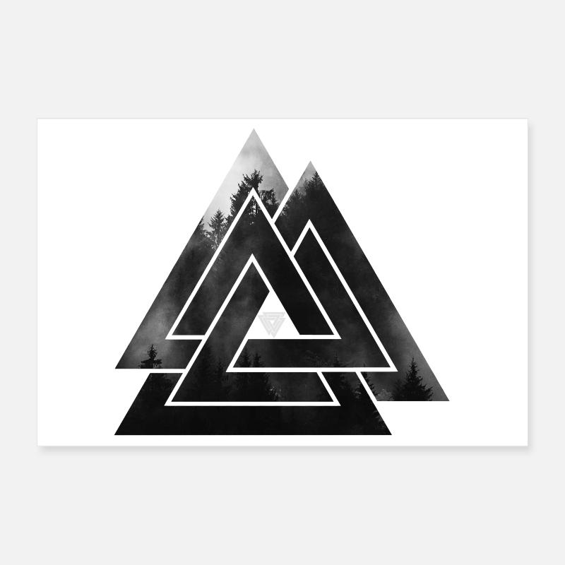 Valknut symbole viking Poster 30 x 20 cm