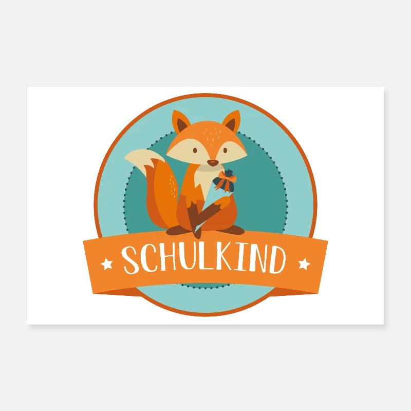 Schulkind - schlauer Fuchs - Schulbeginn Poster 30x20 cm