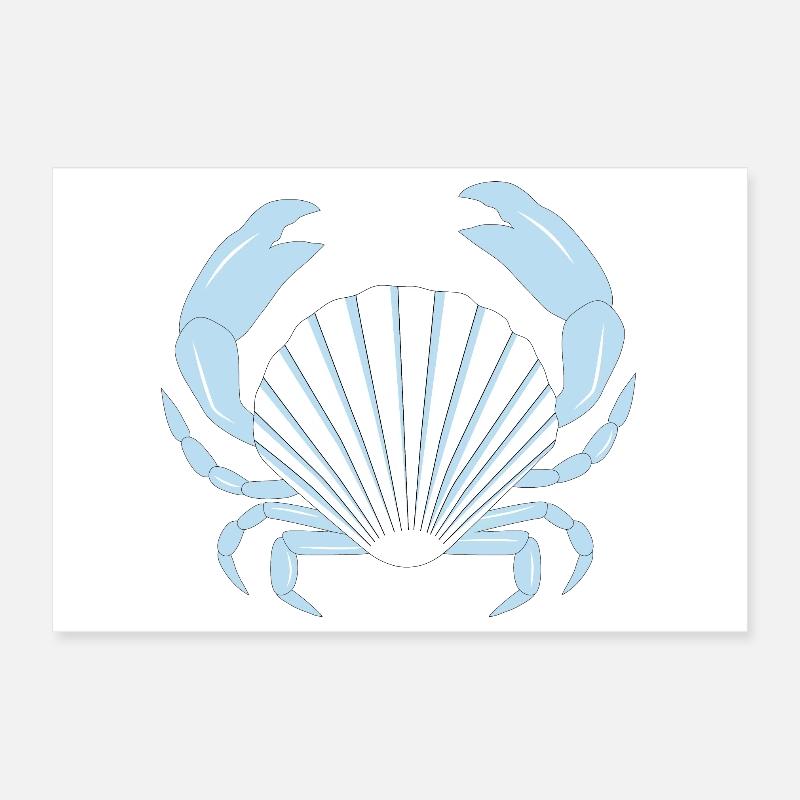 Blaue Krabbe Poster 30x20 cm