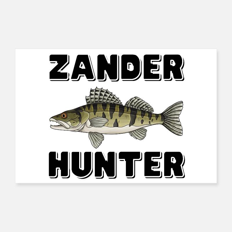 Zander Hunter – Chemise de pêche Predator Poster 30 x 20 cm