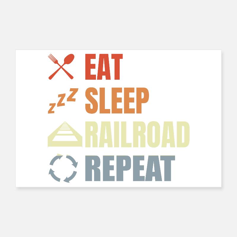 Eat Sleep Repeat Moves Poster 12" x 8" (30x20 cm)