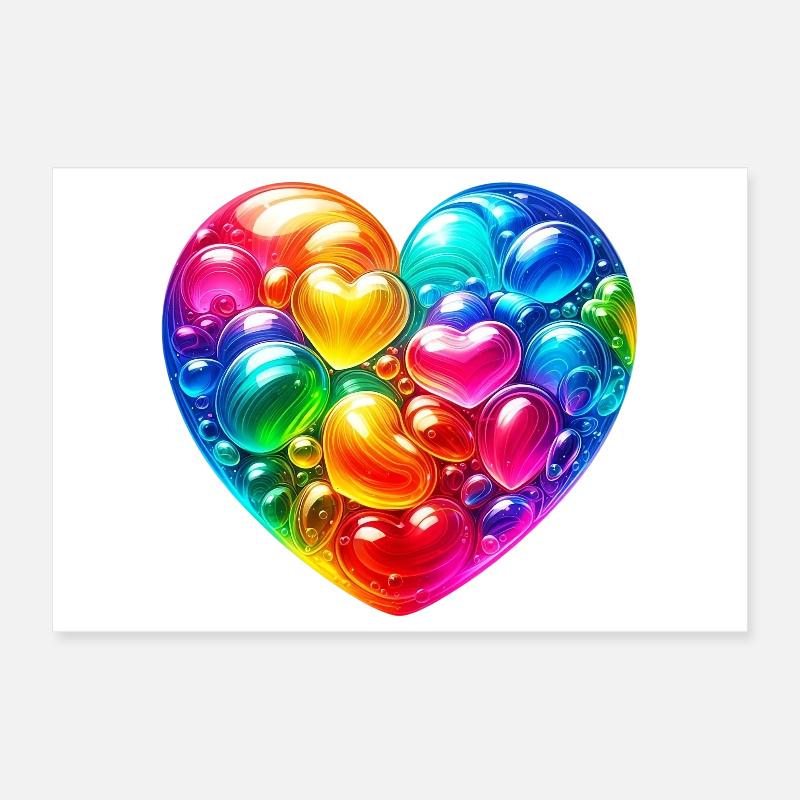 Buntes Herz Poster 30x20 cm