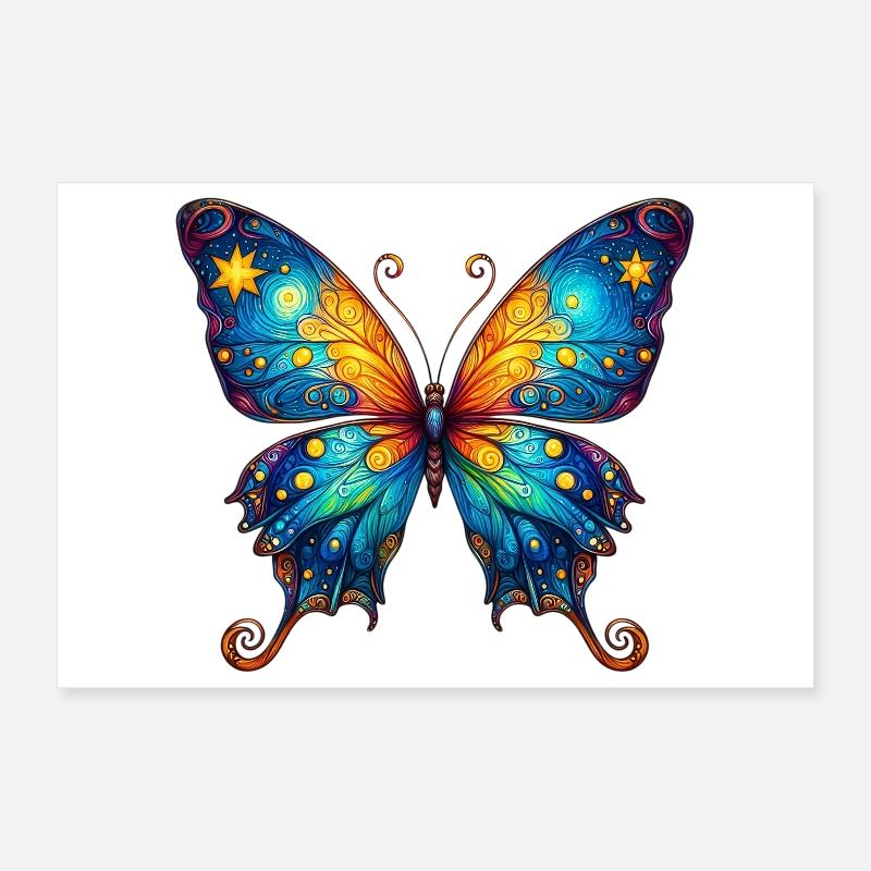 Van Gogh butterfly Poster 12" x 8" (30x20 cm)