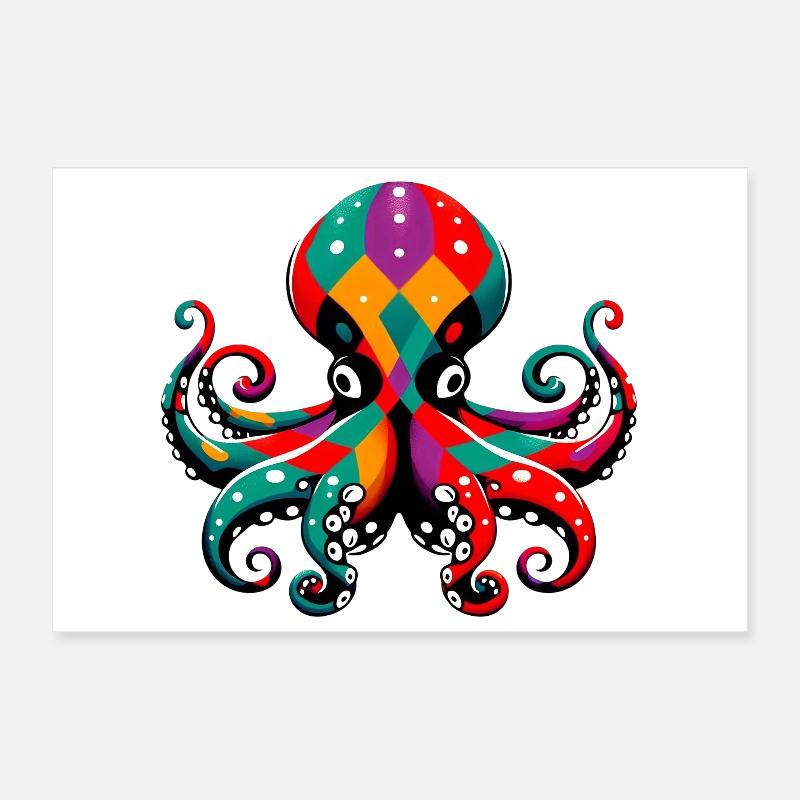 Harlekin Oktopus Poster 30x20 cm