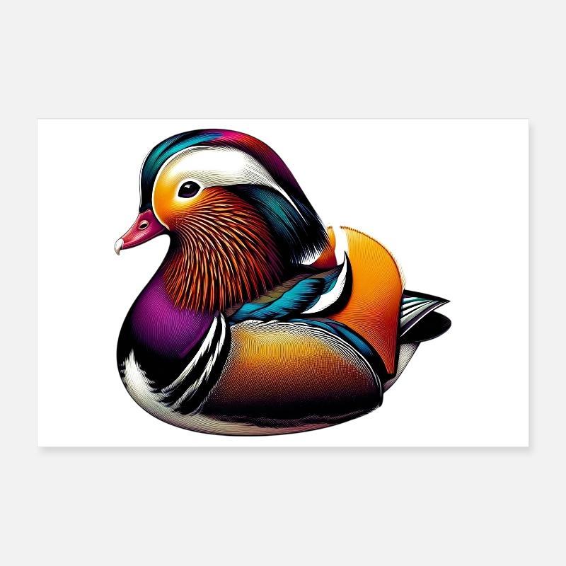 Mandarin duck Poster 12" x 8" (30x20 cm)