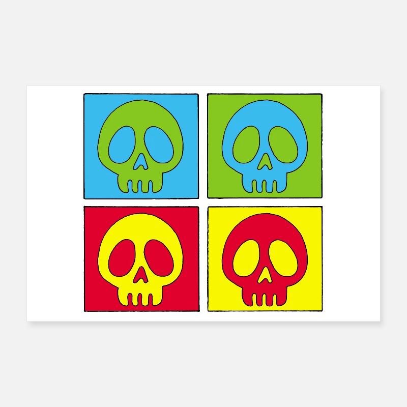 Pop art manga skull Poster 12" x 8" (30x20 cm)