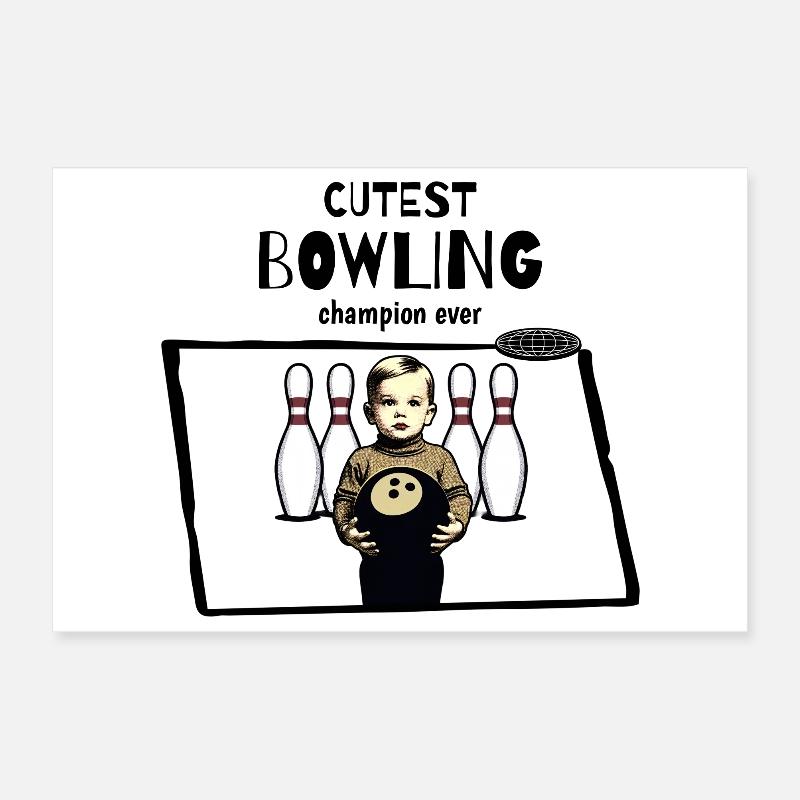 Kinder Bowling Poster 30x20 cm