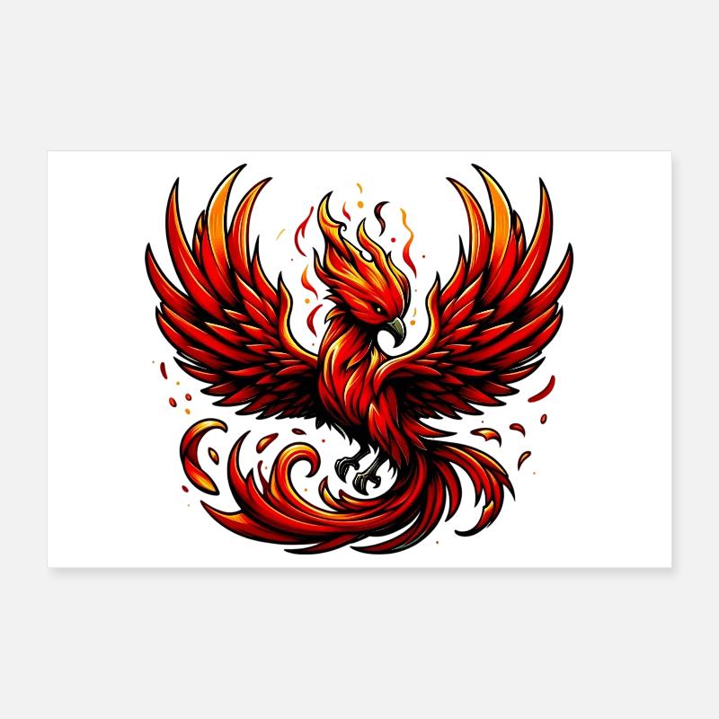 Red Phoenix Poster 12" x 8" (30x20 cm)