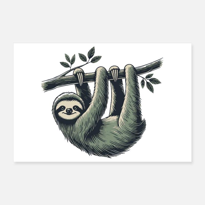 Faultier Poster 30x20 cm