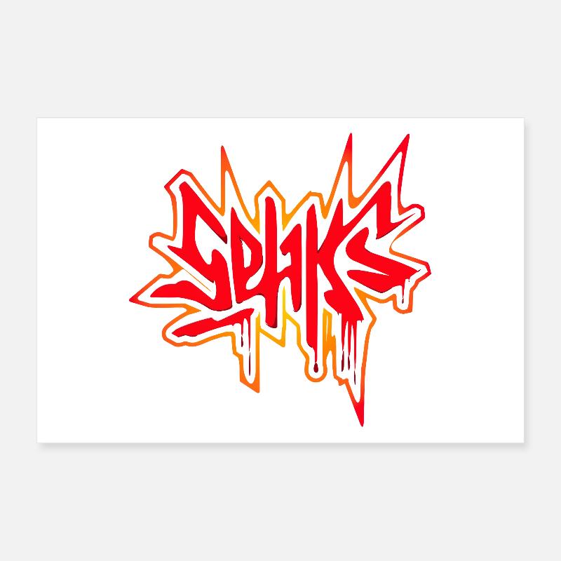 Sehks Roter Spritzer Poster 30x20 cm