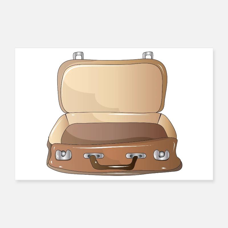 Valise rétro ouverte-Compagnon de voyage nostalgique Poster 30 x 20 cm