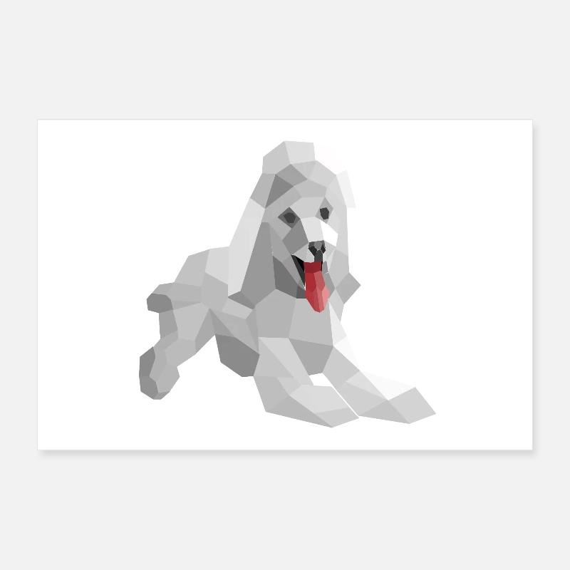 Eleganter Low-Poly-Pudel Poster 30x20 cm
