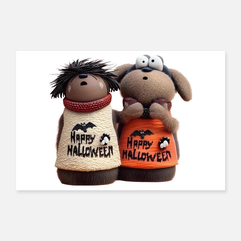 Double Spooky Trouble - Drôles de Wooligans d’Halloween Poster 30 x 20 cm