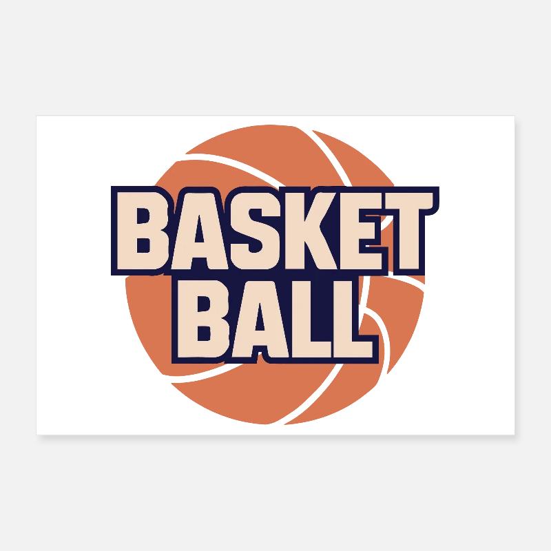 Design de ballon de basket dynamique Poster 30 x 20 cm