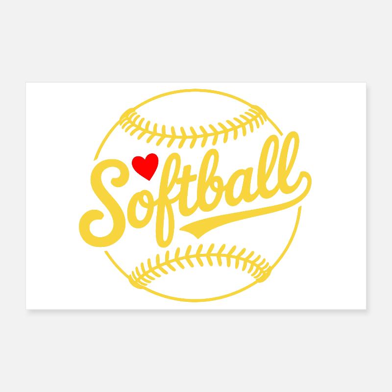 Softball Design Poster 12" x 8" (30x20 cm)