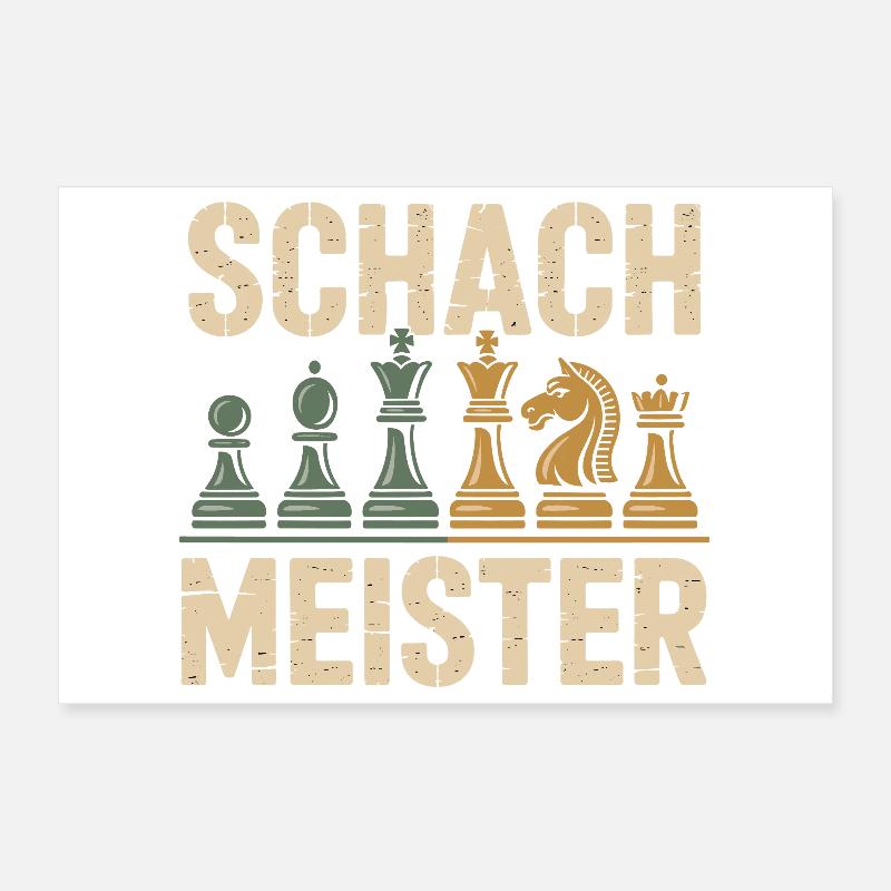 Retro Chess Chess Master Chess Figure Jeu de société Poster 30 x 20 cm