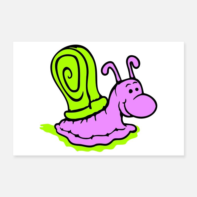 Snail Slime Trail Cute Cute Happy Cool Poster 12" x 8" (30x20 cm)