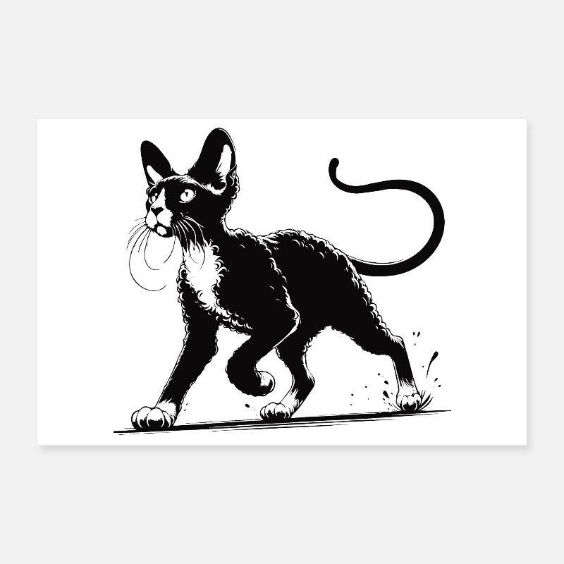 Devon Rex Design – Charmant et unique Poster 30 x 20 cm