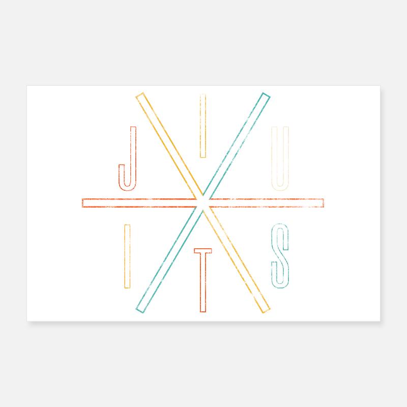 Jiu Jitsu Minimaliste Design Graphique Poster 30 x 20 cm