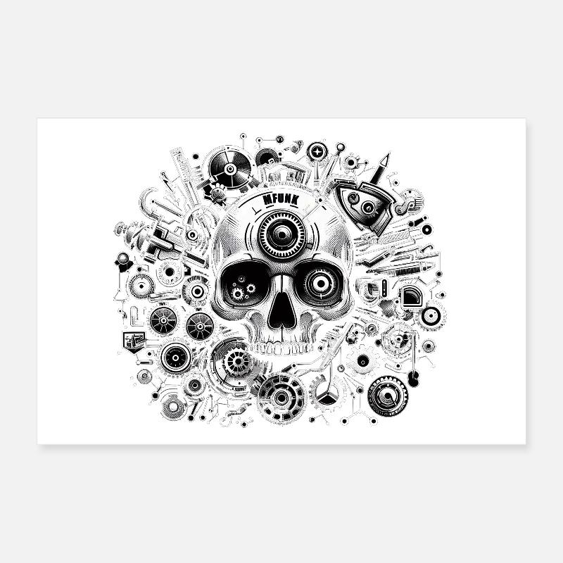 STEAMPUNK SKULL Poster 12" x 8" (30x20 cm)