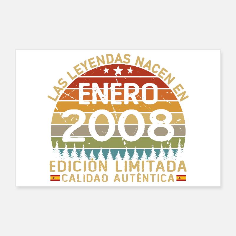 Janvier 2008 Anniversaire de 18 ans Poster 30 x 20 cm