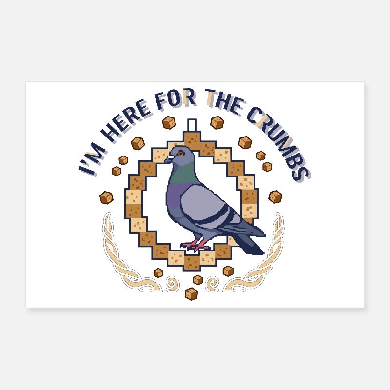 Chasseur de biscuits Pigeon Pixel Poster 30 x 20 cm