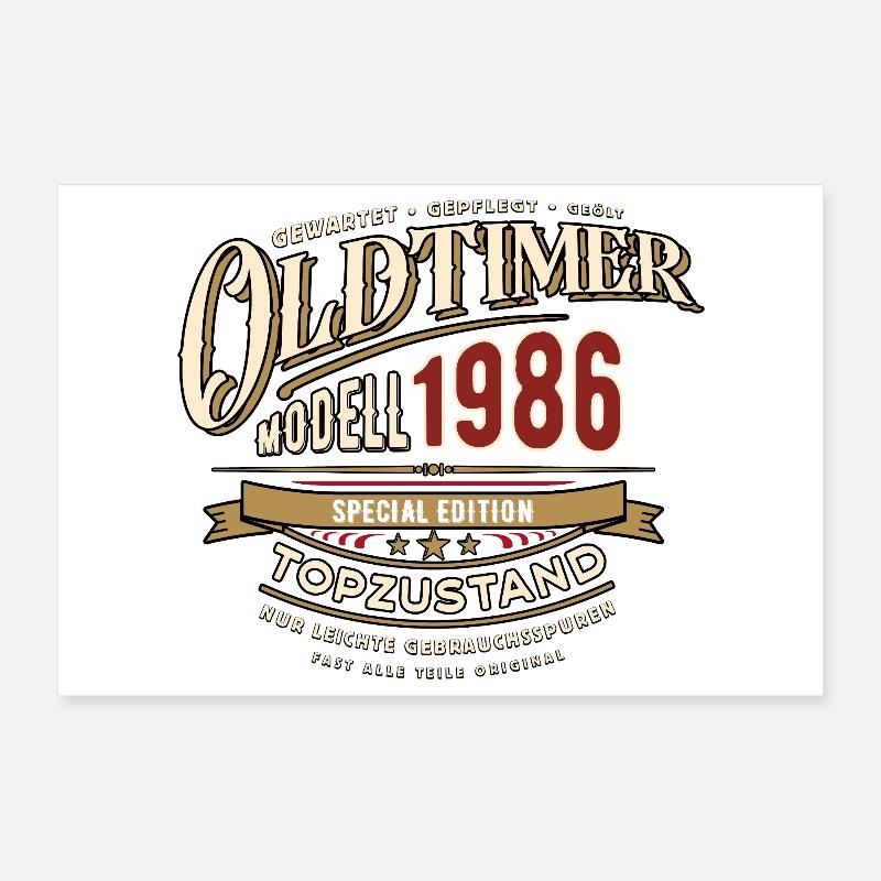 Oldtimer Modell 1986 | Geburtstag Geschenk Poster 30x20 cm