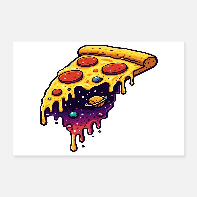 Kosmisches Pizzastück Poster 30x20 cm