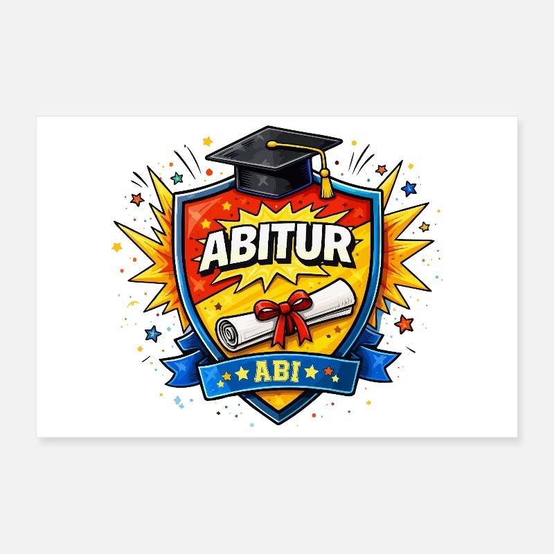 Abitur Abschluss Comic Schild Poster 30x20 cm