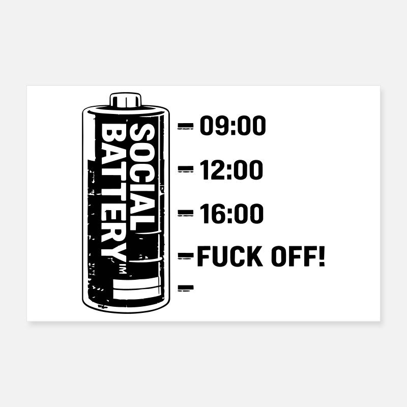 Social battery Poster 12" x 8" (30x20 cm)
