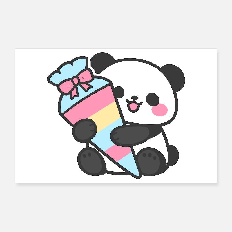 1. Klasse Panda Einschulung Geschenk 2026 Poster 30x20 cm