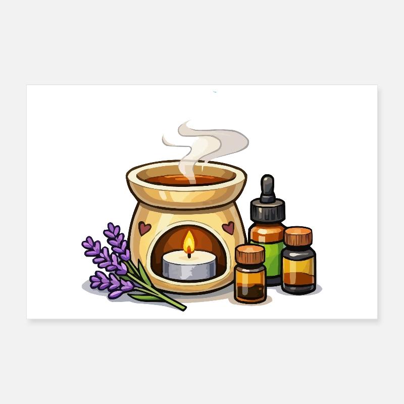 Ensemble de chauffe-bougie parfumé à la lavande Poster 30 x 20 cm