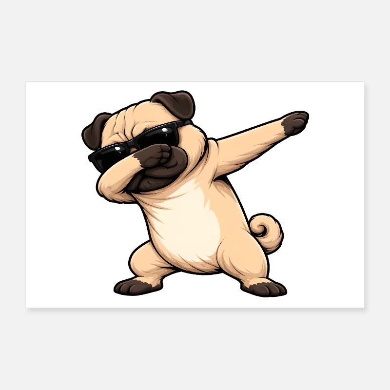 Dabbing Mops Poster 30x20 cm