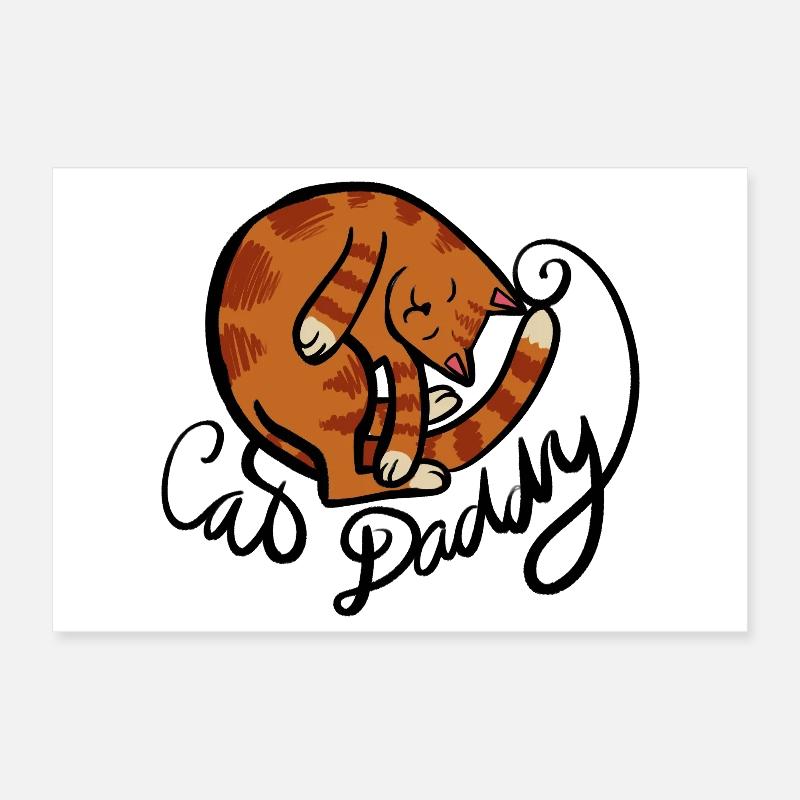 Illustration eines gekrümmten Tabby-Nickerchens Poster 30x20 cm