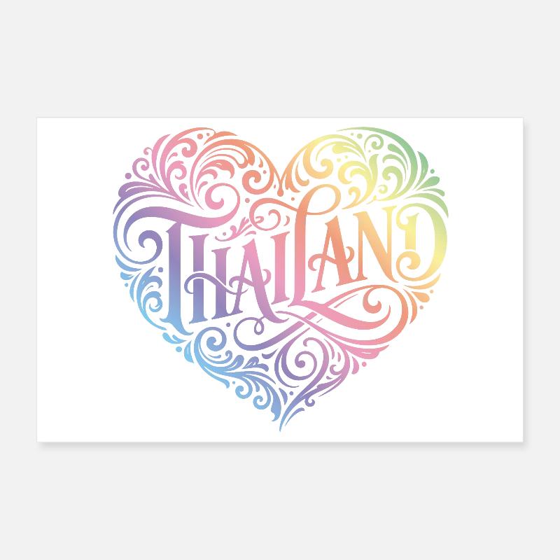 Cœur Thaïlandais Coloré Poster 30 x 20 cm