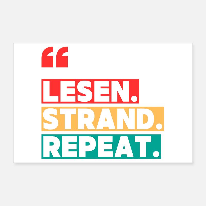 Lesen Strand Repeat Poster 30x20 cm