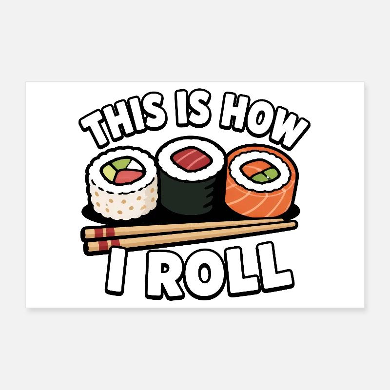 Comment lancer des rouleaux de sashimi japonais Poster 30 x 20 cm