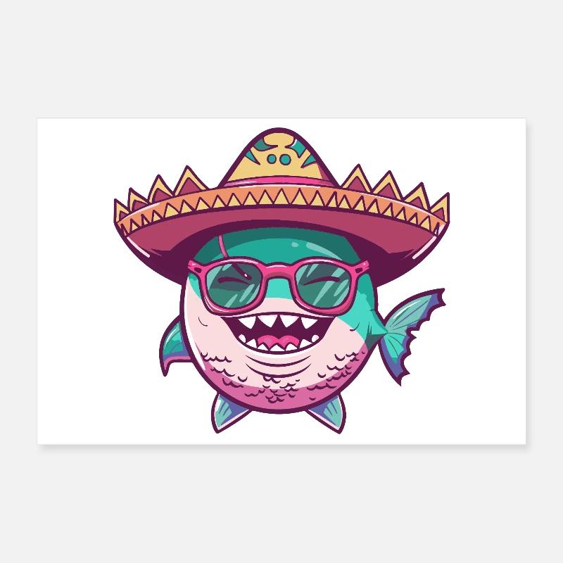 Sombrero de poisson piranha Poster 30 x 20 cm